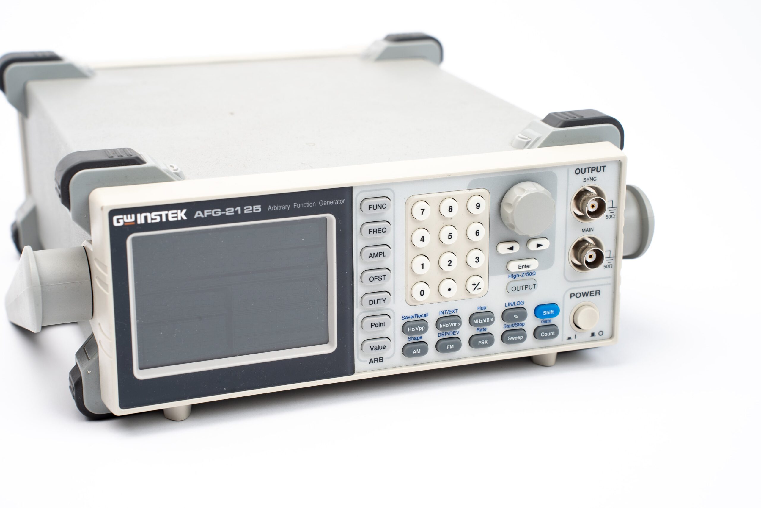 AFG-2125 Function Generator processing waveforms Systec Designs lab